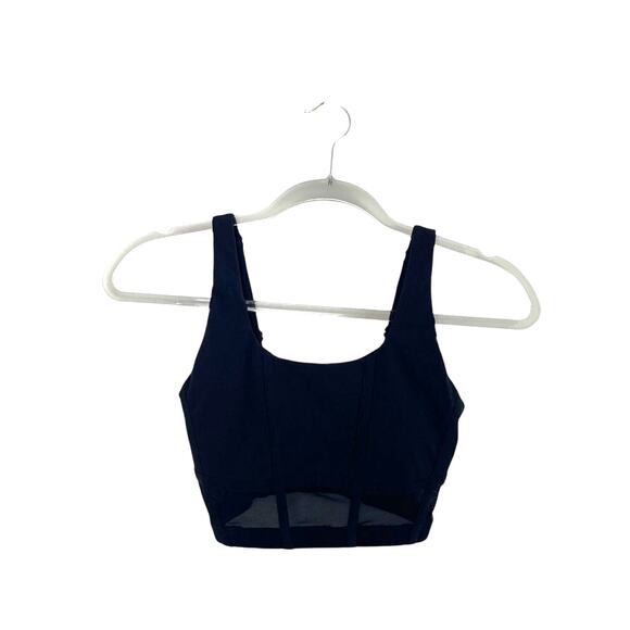 Sweaty Betty Black Mesh Details Sports Bra Size 4 Removable Pads Athletic Gym - Picture 1 of 5